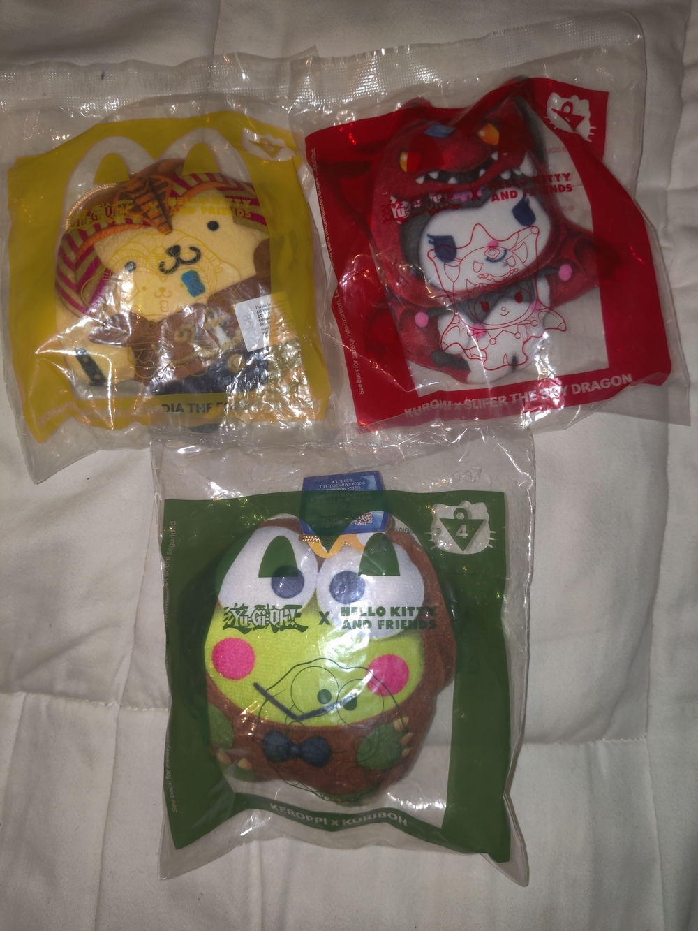 2024 McDonald's Happy Meal Yu-Gi-Oh / Hello Kitty Toys 3-New in Sealed Package